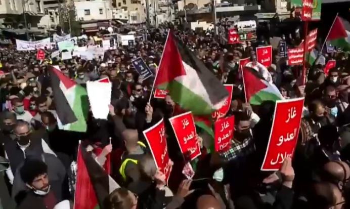 تظاهرة في الأردن ضد توقيع “إعلان النوايا” مع “إسرائيل”