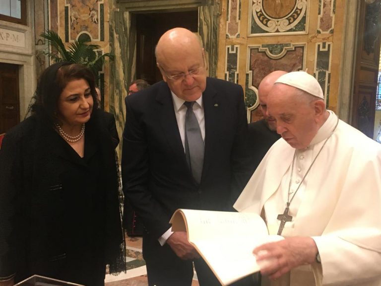 ميقاتي من الفاتيكان: البابا اكد انه سيبذل كل جهده في المحافل الدولية لمساعدة لبنان