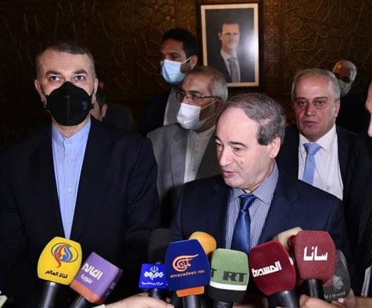 المقداد وعبداللهيان: العلاقات الإيرانية السورية إستراتيجية