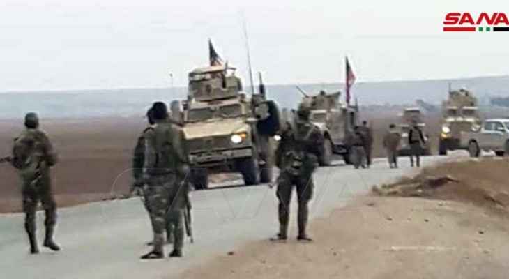 الجيش السوري طرد رتلاً عسكرياً أميركياً من الحسكة