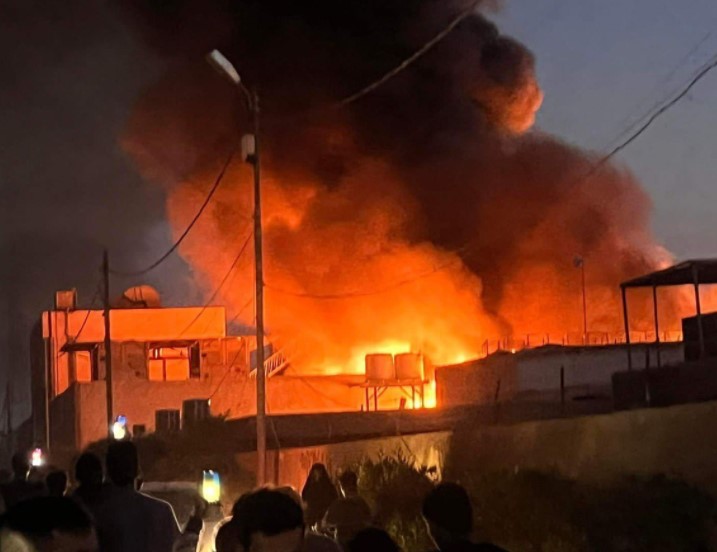 بالفيديو: اندلاع حريق في الشياح