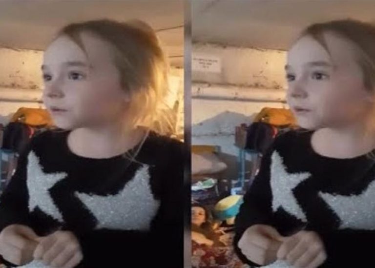 بالفيديو: طفلة أوكرانية تغني تحت القصف