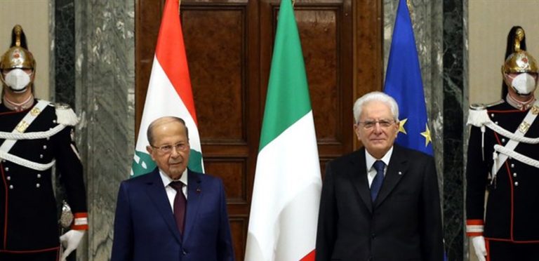 الرئيس الايطالي بعد لقائه عون: لإعادة النازحين السوريين الى بلدهم