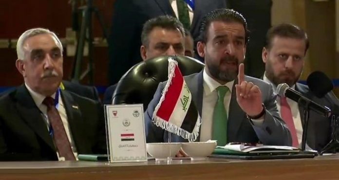 بالفيديو: الحلبوسي يرفض ذكر “إسرائيل” في بيان “البرلمان العربي”