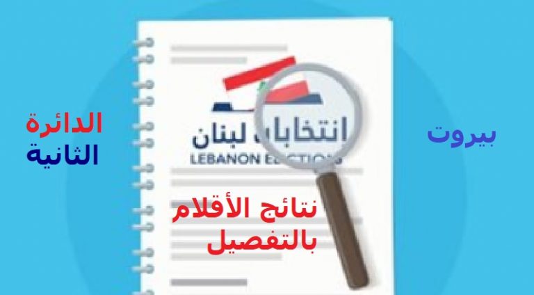 نتائج الانتخابات النيابية بالتفصيل بحسب الأقلام: دائرة بيروت الثانية
