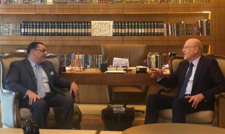 ميقاتي عرض العلاقات الثنائية مع سفير مصر