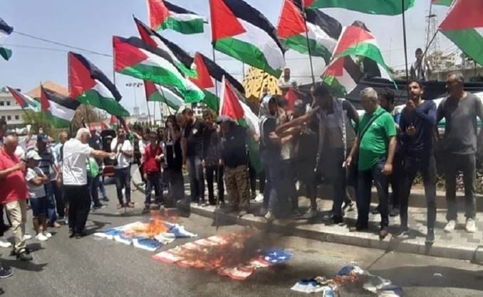 مسيرة أعلام فلسطينية في صيدا