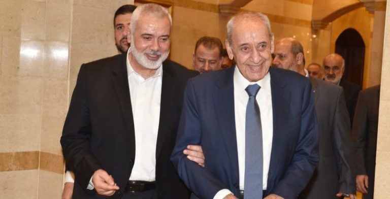 هنية بعد لقائه بري: قوة لبنان واستقراره هو قوة لفلسطين