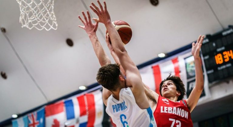 خسارة ناشئي لبنان أمام سلوفينيا بكأس العالم لكرة السلة