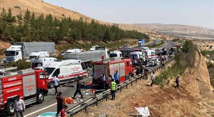 16 قتيلاً و21 جريحاً بحادث سير في “غازي عنتاب” ـ تركيا