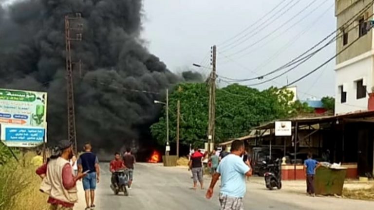 حريق كبير قرب إحدى محطات الوقود في عكار