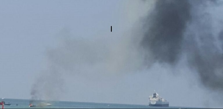 اندلاع حريق في خافرة للجيش مقابل شاطئ السعديات