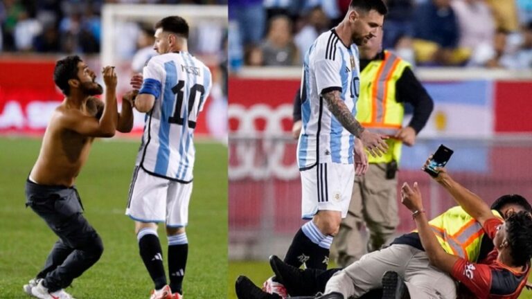 بالفيديو: مشجع يقتحم الملعب للحصول على توقيع ميسي