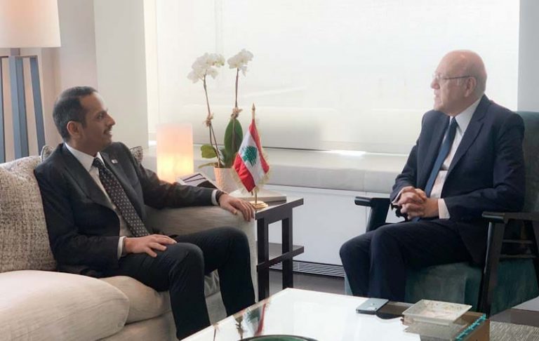 ميقاتي يلتقي وزير خارجية قطر