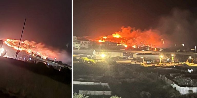 بالفيديو: حريق ضخم في مكب نفايات طرابلس