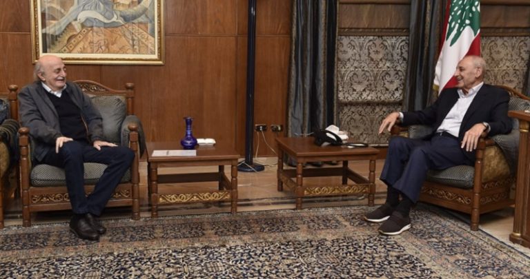 جنبلاط من عين التينة: نأمل العودة إلى إتفاق الهدنة