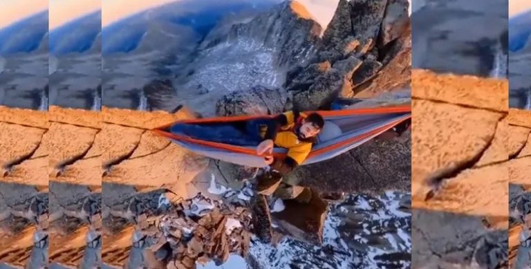 مغامر في مكان لا يخطر على البال.. فيديو يوثق التجربة المرعبة