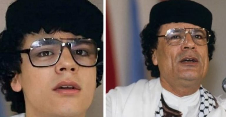 القذافي و”حفيده”.. صورة حقيقية والأخرى مزورة