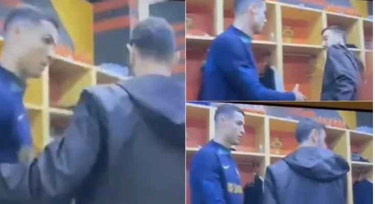 لقطة مثيرة للجدل بين رونالدو وزميله في المنتخب