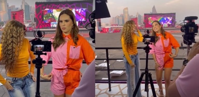 ميريام فارس تعلّم مذيعة مكسيكيّة رقصتها الشهيرة (فيديو)