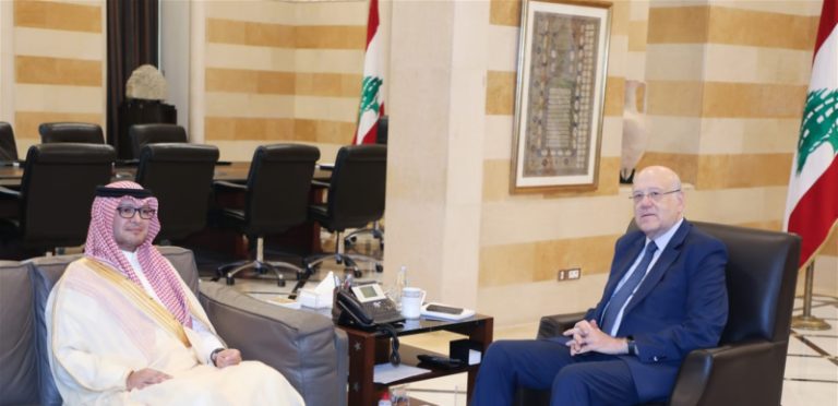 ميقاتي يستقبل البخاري في السراي الحكومي