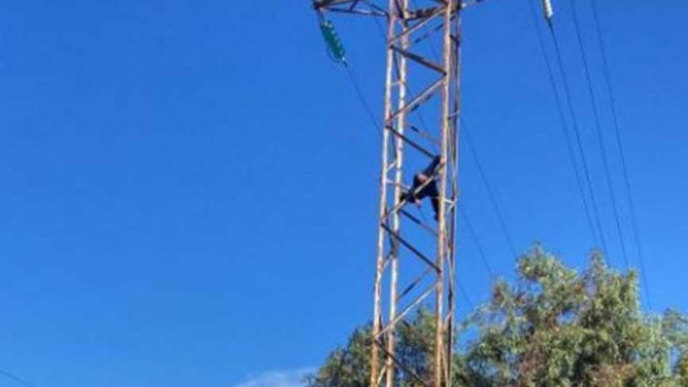 جثة على عامود الكهرباء في الميناء