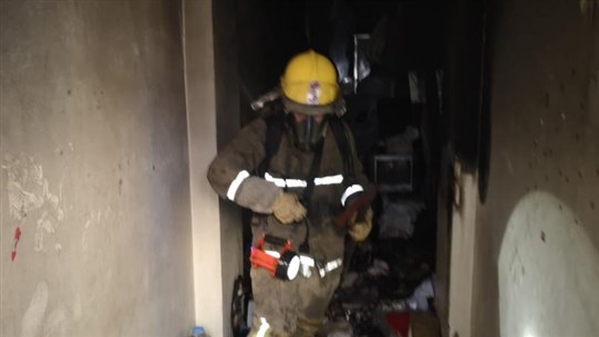 في بئر العبد.. حريق داخل مستودع