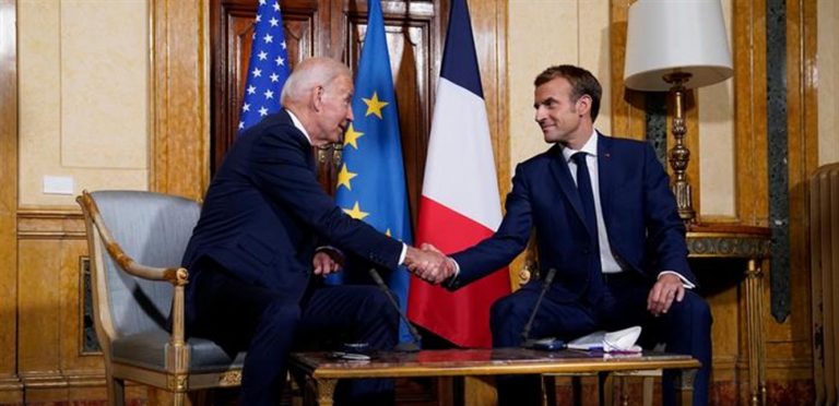 بايدن- ماكرون: سنواصل الجهود لحضّ قادة لبنان على انتخاب رئيس للجمهورية