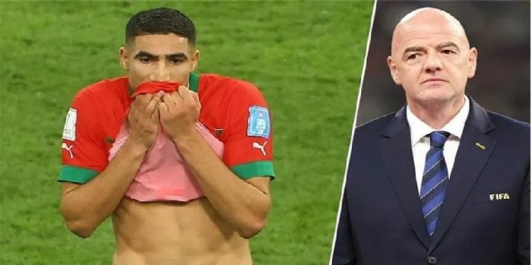 حكيمي يصرخ في وجه رئيس الفيفا بعد مباراة الترتيب.. “ماذا تريدون منا”