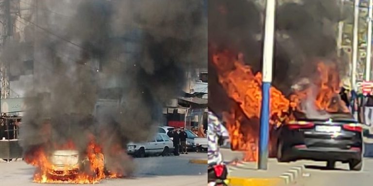 بالفيديو: إحراق سيارة بسبب خلاف أبناء العم!