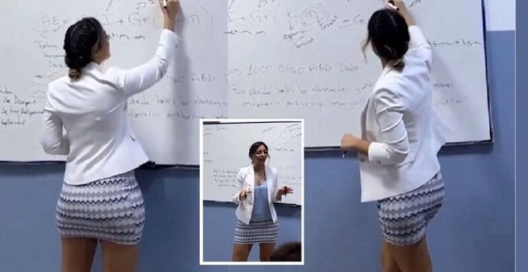 بالفيديو: معلمة تركية بإطلالة فاضحة أمام الطلاب!