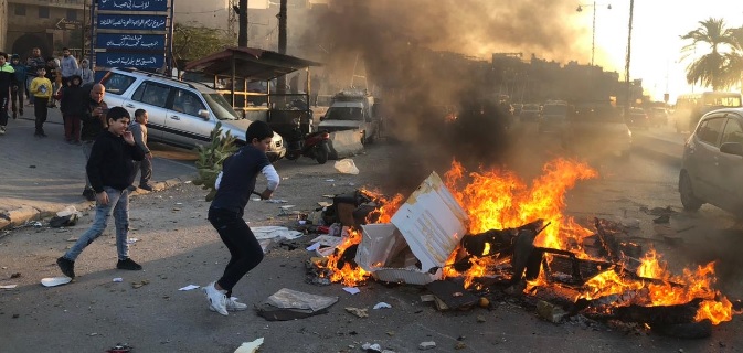 قطع الطريق البحرية في صيدا إحتجاجا على تردي الاوضاع المعيشية