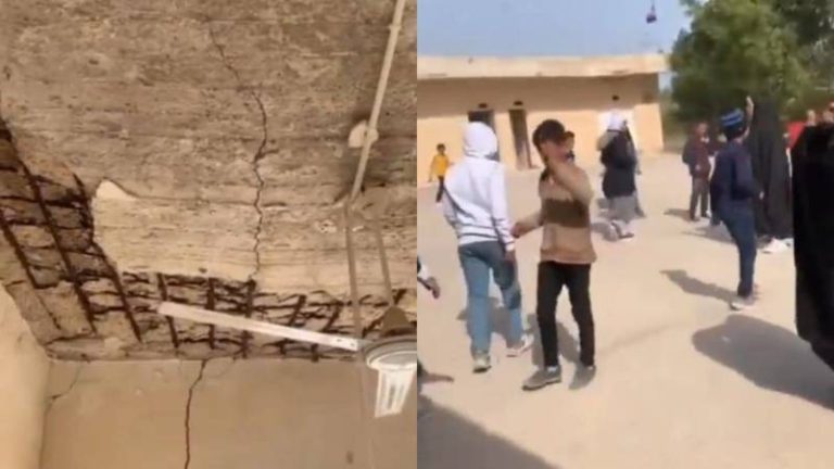 بالفيديو: انهيار سقف مدرسة أثناء الدوام