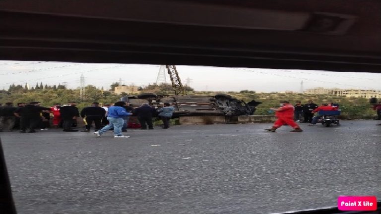 إنقلاب سيارة في الكورة