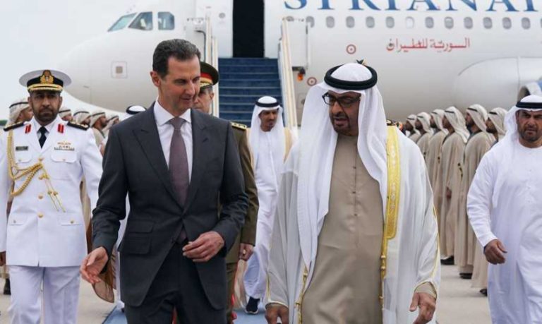 الرئيس الإماراتي للأسد: لضرورة عودة سوريا إلى “محيطها العربي”