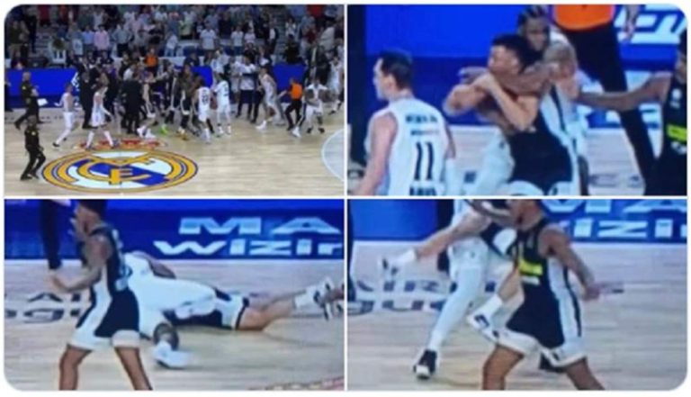 بالفيديو.. شجار في مباراة كرة سلة وطرد 21 لاعبا