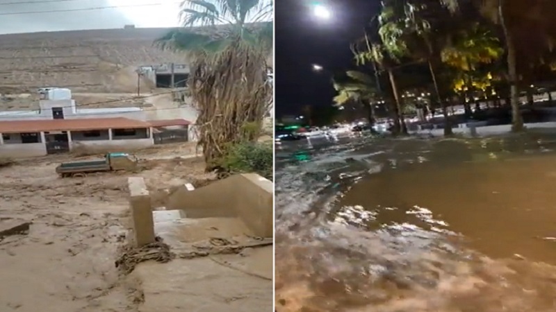 شاهد|| فيضانات مدمرة بالأردن تتسبب بمقتل شخص والبرد يحطم زجاج السيارات