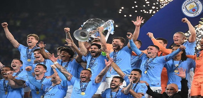 مانشستر سيتي يتوج موسمه الذهبي باحراز دوري ابطال اوروبا