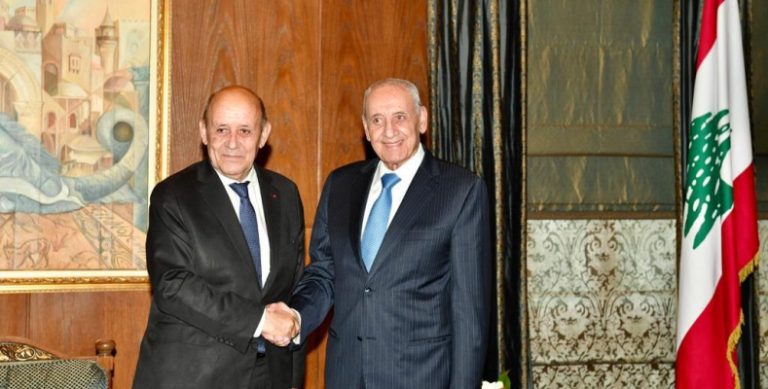 لودريان يلتقي بري في عين التينة