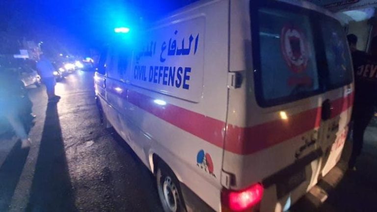 حادث صدم على طريق عام البرج الشمالي