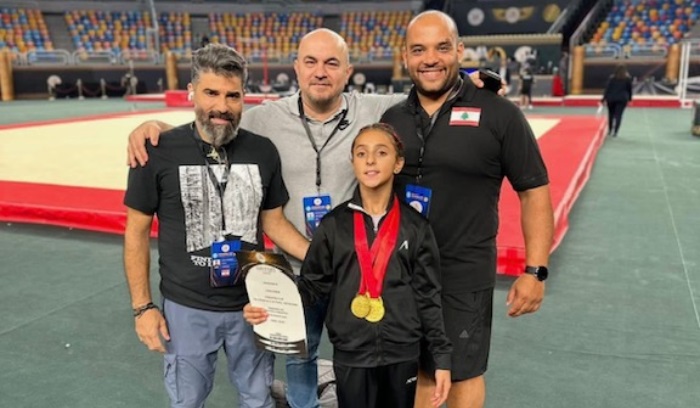 لبنان على منصة التتويج في بطولة الفراعنة للجمباز