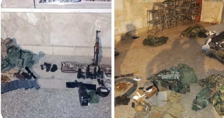 دهم وضبط أسلحة وذخائر ومخدرات في بريتال