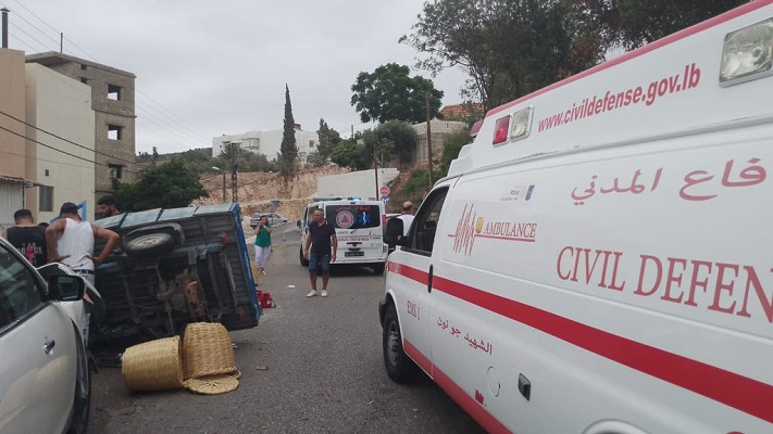 بالصور.. 6 جرحى بحادث سير في جبيل