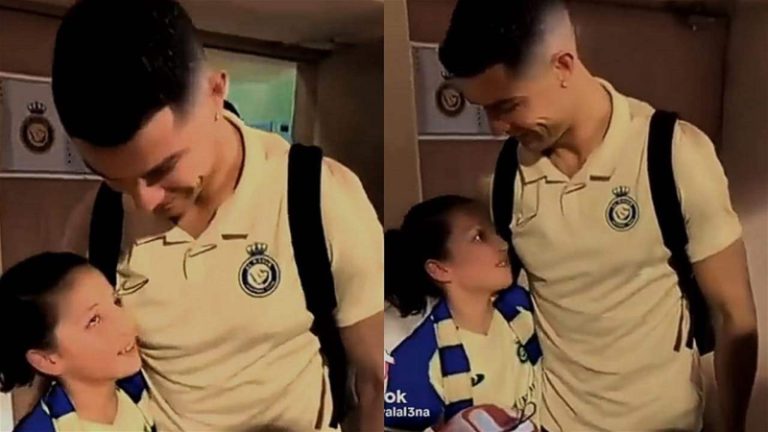 بالفيديو.. رونالدو يستقبل طفلة سعودية كفيفة!