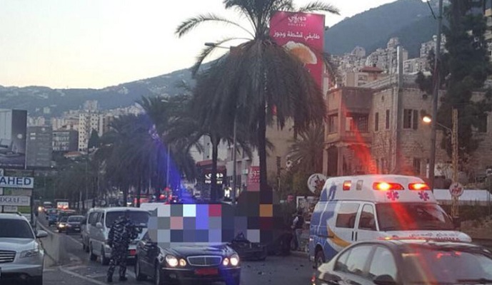 تصادم بين 4 سيارات على أوتوستراد جونية