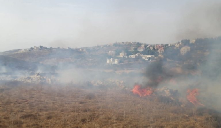بالصور: حرائق في الجنوب تقترب من المنازل