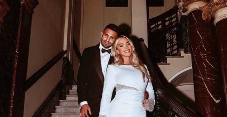 بالصور.. رياض محرز يحتفل بزواجه من عارضة الأزياء تايلور وارد