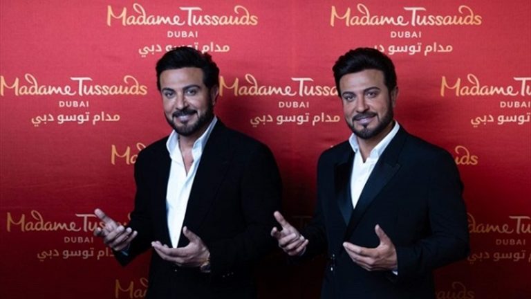 بالفيديو.. تمثال شمعي لماجد المهندس في دبي