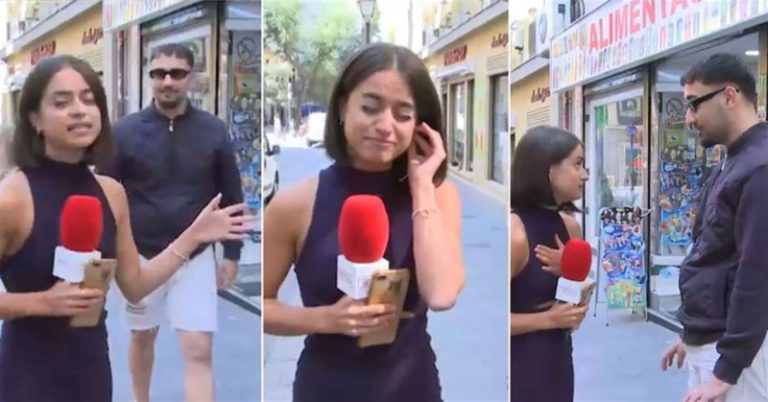 بالفيديو.. تحرش بمراسلة تلفزيونية على الهواء!