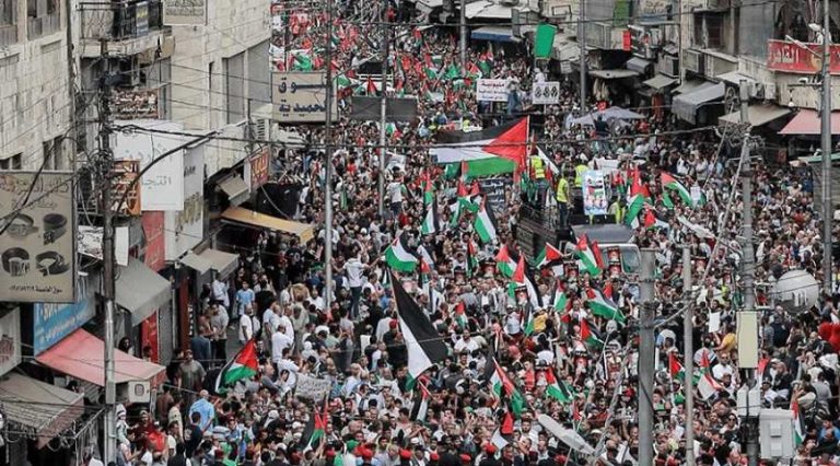 تظاهرات للمطالبة بإلغاء معاهدة السلام مع “إسرائيل” في عمان